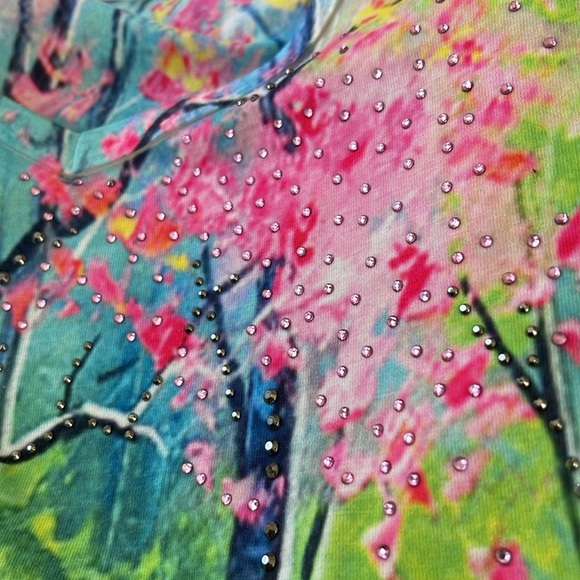 Catalog Favorites - colorful art wear - v- neck 3/4 sleeve - size 1X - Picture 7 of 8